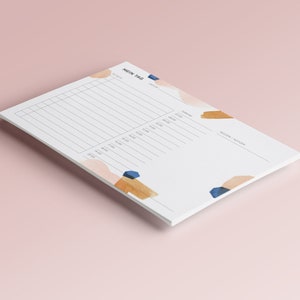 Daily planner pad DIN A5, everyday helper for the home office, handy format, abstract design, daily structure, organization