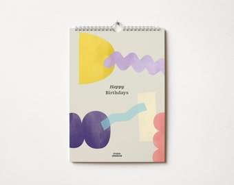 Birthday calendar DIN A5 / abstract design / perpetual calendar