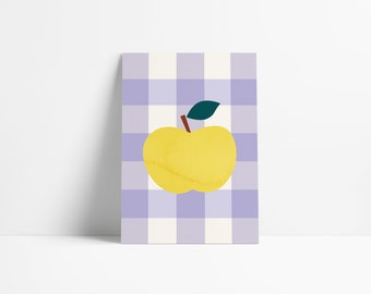 Postkarte Apfel // Vichy Karo // verspieltes Design