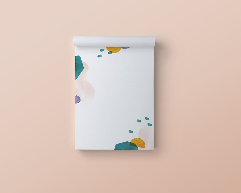 Notizblock DIN A6, blanko mit abstraktem Muster, Notizzettel, Einkaufszettel, 50 Blatt Bild 1