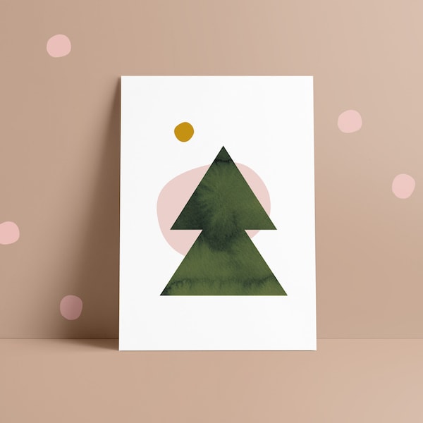 Postkarte Tanne, DIN A6, Weihnachten, Grußkarte