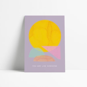 Postkarte Sunshine, DIN A6, Grußkarte im verspielten Design