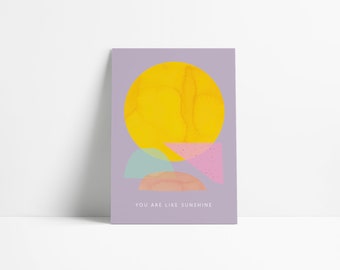 Postkarte Sunshine, DIN A6, Grußkarte im verspielten Design