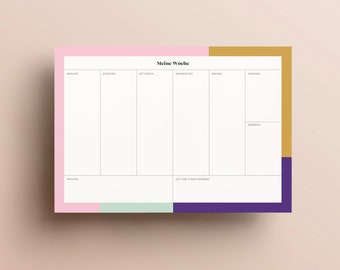 Weekly planner "Color Block" DIN A4, graphically colorful