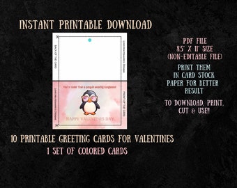 Printable Valentine Cards for Kids - Etsy