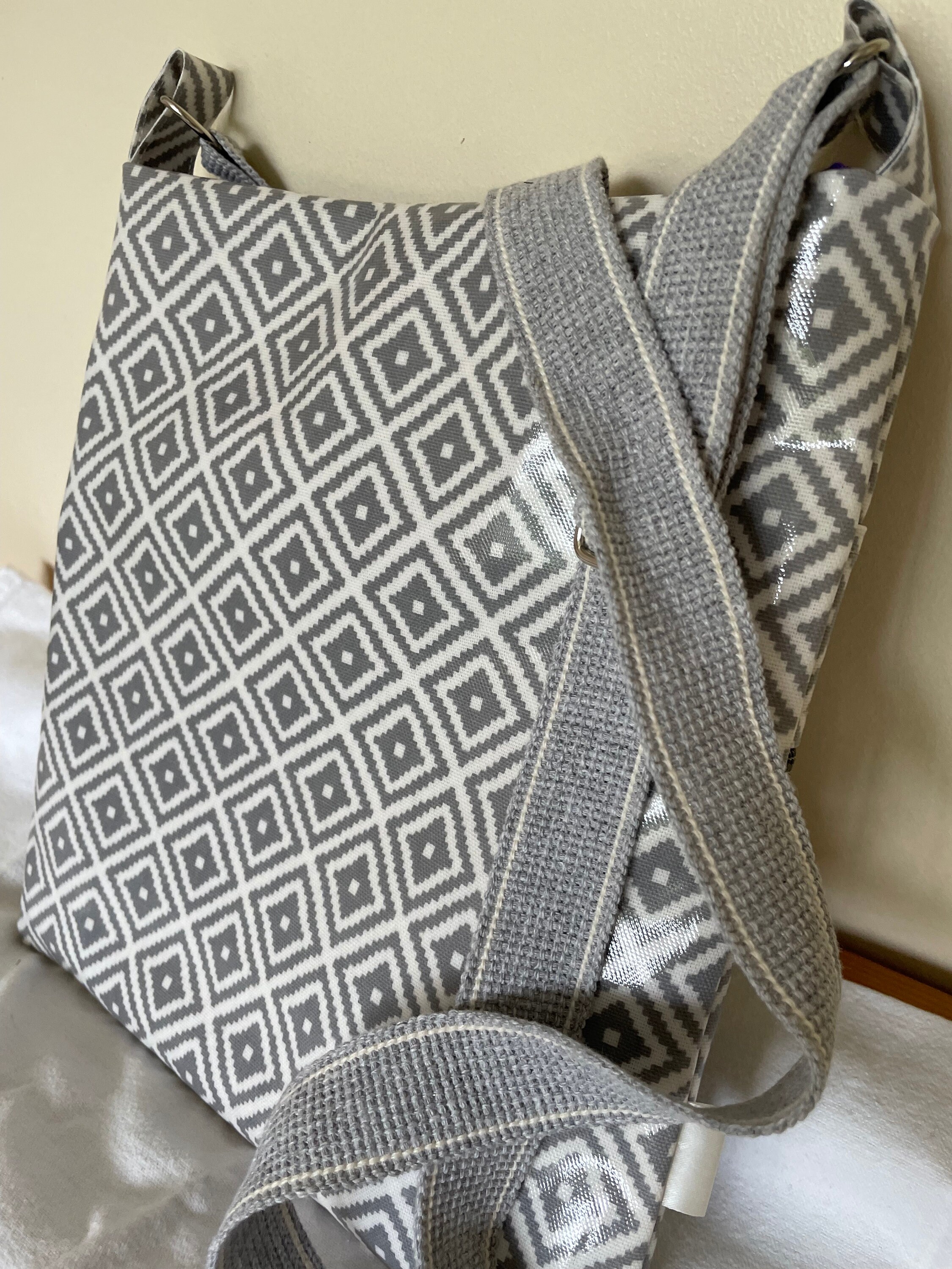 Oilcloth Crossbody Bag Messenger Bag Walking Bag 100 Cotton Etsy