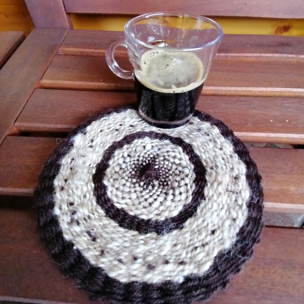 hand-woven hand-spun one-of-a-kind - Coaster - Coffee break -