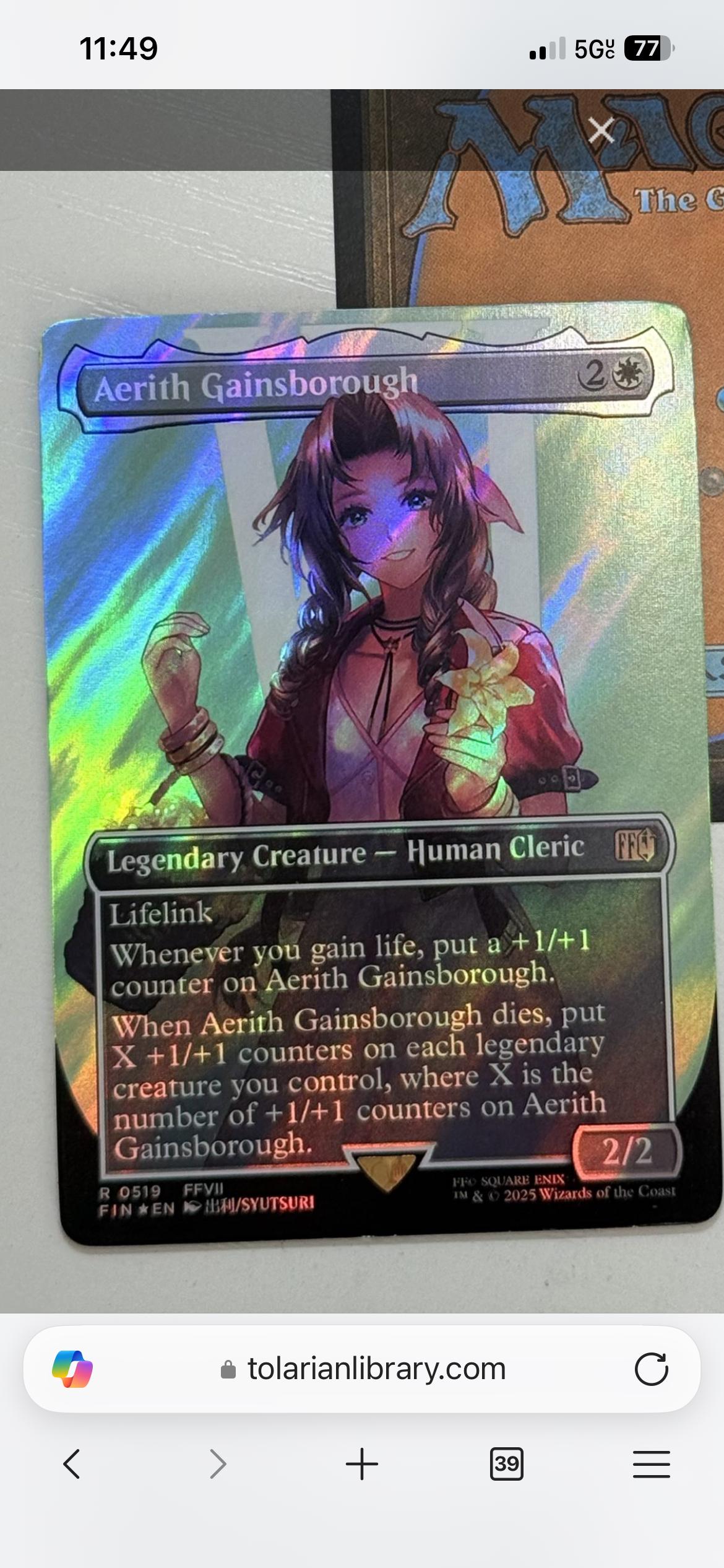 Aerith Gainsborough Base Alt Art Pro Tour Promo Surge Foil - Etsy