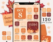 Fall App Icons, Orange iOS 14 App Icons, Fall Aesthetic, iOS Icons Fall, Aesthetic Icons Pack, Fall Icon Covers, Thanksgiving Icons, 201016