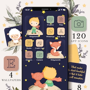 The Little Prince App Icon Pack - Cute App Icons for iPhone and Android Devices for a Fun and Whimsical Custom Phone Home Screen, 201231