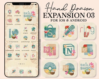 Sommer-Telefon-Symbole, Cocktailparty-Thema iOS App Icon-Paket, Sommer-iPhone-Hintergrund Tropische Tapete Bunte ästhetische Widgets, 240507e3