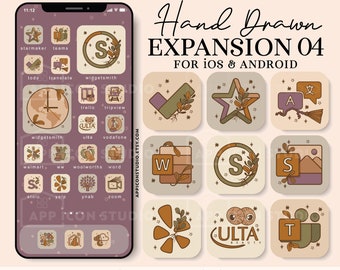 Witchy Aesthetic App Icons in Lila, Beige und Grün Tönen, High Quality iOS Icon Pack für iPhone und Android Phone, Witchcraft, 221002e4