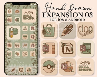 Beige App Icon Expansion Pack for iPhone and Android Phone Cottagecore High Resolution Wallpapers Custom Aesthetic Widgetsmith, 220725e3