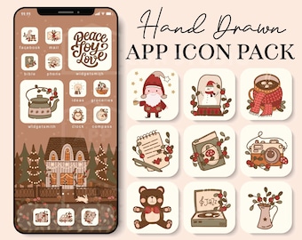 Icone per app natalizie per iPhone, icone per app Cottagecore, pacchetti di icone per app natalizie per iOS 14, icone per app iPhone Cottagecore, icone per app Cottagecore iOS 15, 211207