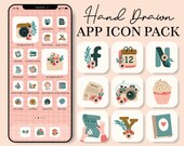 Hand Drawn App Icon Pack, Aesthetic iOS Icons, iPhone Icons, Hand drawn iOS 14 Icons, Vintage Highlight Icons, Retro App Icon Bundle, 210810
