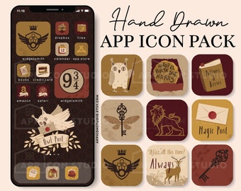 Wizard Houses App Icons, Magic School iOS 14 Icons, Wizarding iPhone Icons, Wizards App Covers, Highlight Icons, App Icon Bundle, 220805