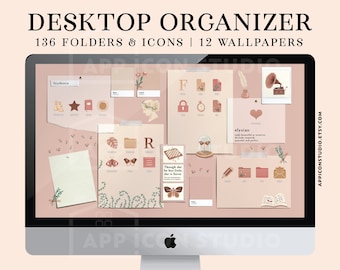 Organizador de escritorio para Mac Academia, Fondos de pantalla, iconos y carpetas para Mac, Organizador de fondo de Windows, Fondo de escritorio para MacBook, 220323c