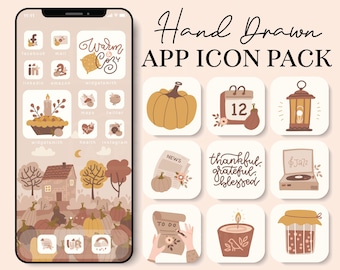 iOS 14 Herbst Thanksgiving App Icons, Herbstästhetik iPhone, Kürbis iOS 14 App-Icons, Herbst-App-Cover, Icons für iPhone Widgets, 211022