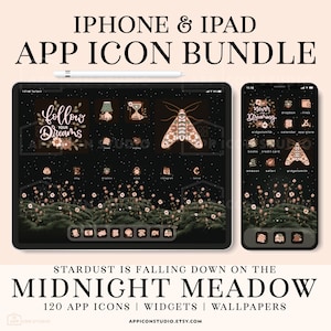 iOS App Icons Black IG Highlights Covers Icon iPhone Dark Cottagecore, Black Widgets, iOS 15 Icon Bundle, iOS 14 Dark Theme iOS 16, 220119b
