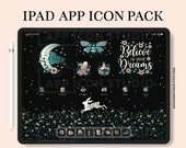 Black Aesthetic iPad App Icon Pack, iOS 15 Black App Icons iPad App Icons and Wallpaper Black Pink iOS 14 Icons Android App Covers, 220208i