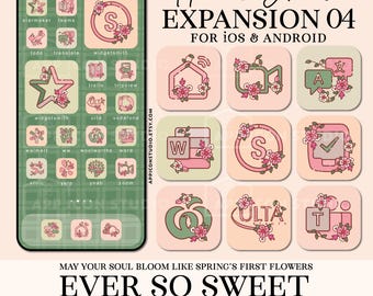 Sage Green Icons iOS Icons iPhone Icons Icon Pack App Icon Pack Phone Wallpaper Spring Theme App Icons Cherry Blossom Background, 250204e4