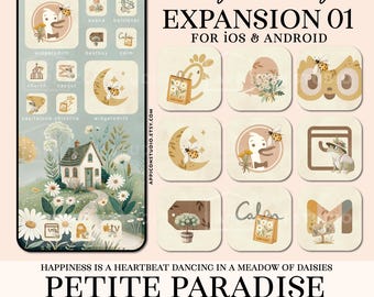 iPhone Icons Spring Cottagecore Watercolor, Extra Icon Pack 01, iPhone Theme App Icons, Phone Wallpaper, iOS 27 Android, 250107e1