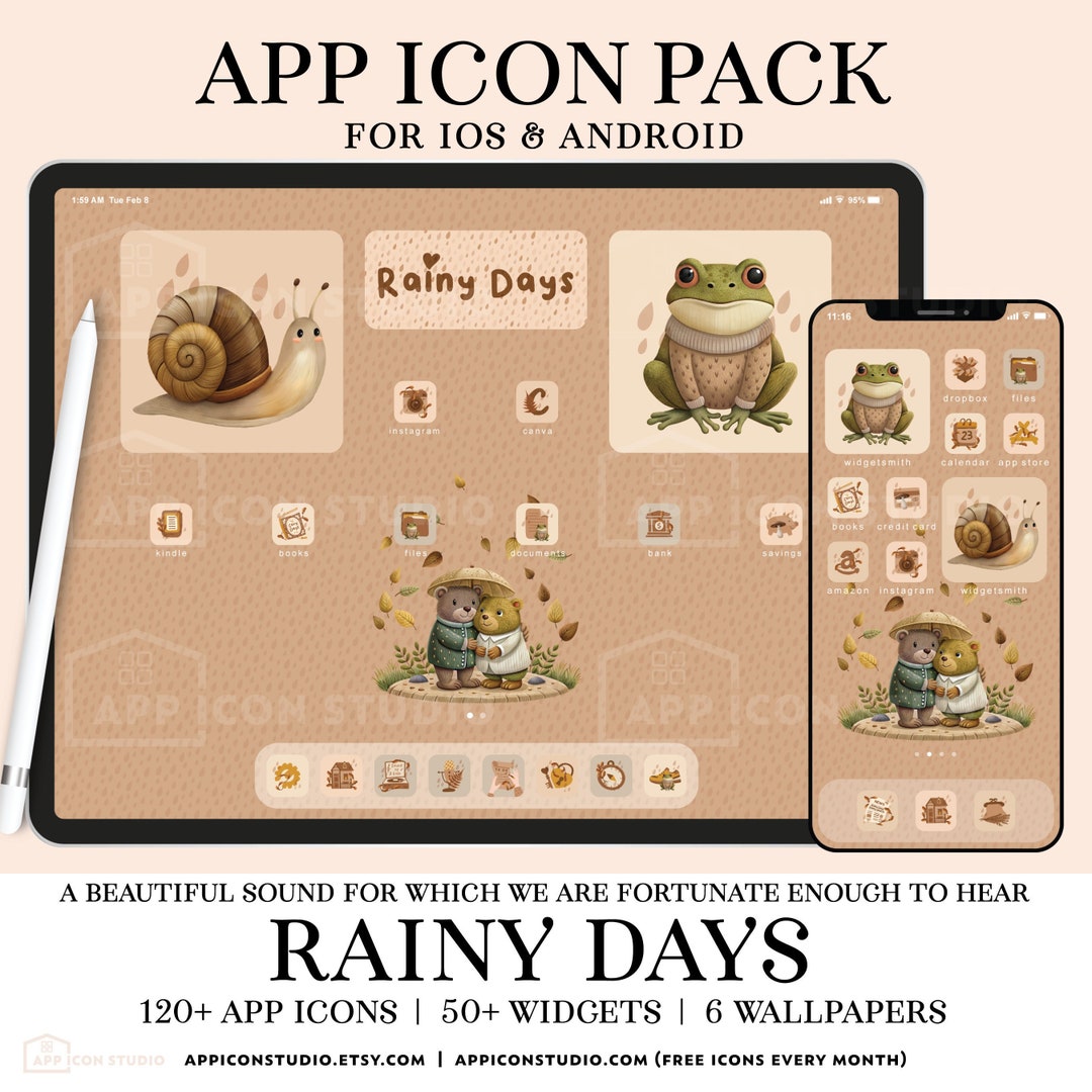 App Icon Pack Cute Bears Fall Ios Icon Bundle for iPhone and iPad ...