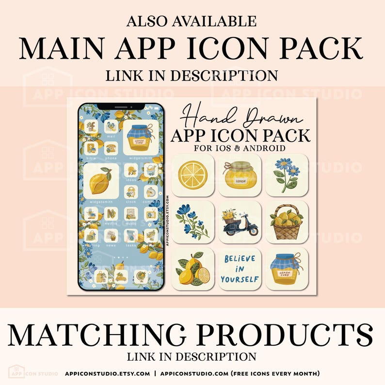 App Icons for Summer iOS Lemon Aesthetic Yellow iPhone Icon Pack Phone Wallpapers Widgets Cute App Covers Blue Android Background Fruit Theme Samsung Phone Aesthetic Summer Wallpaper Cute Background Light Blue and Yellow Lemonade Theme for Summer by App Icon Studio, by AppIconStudio