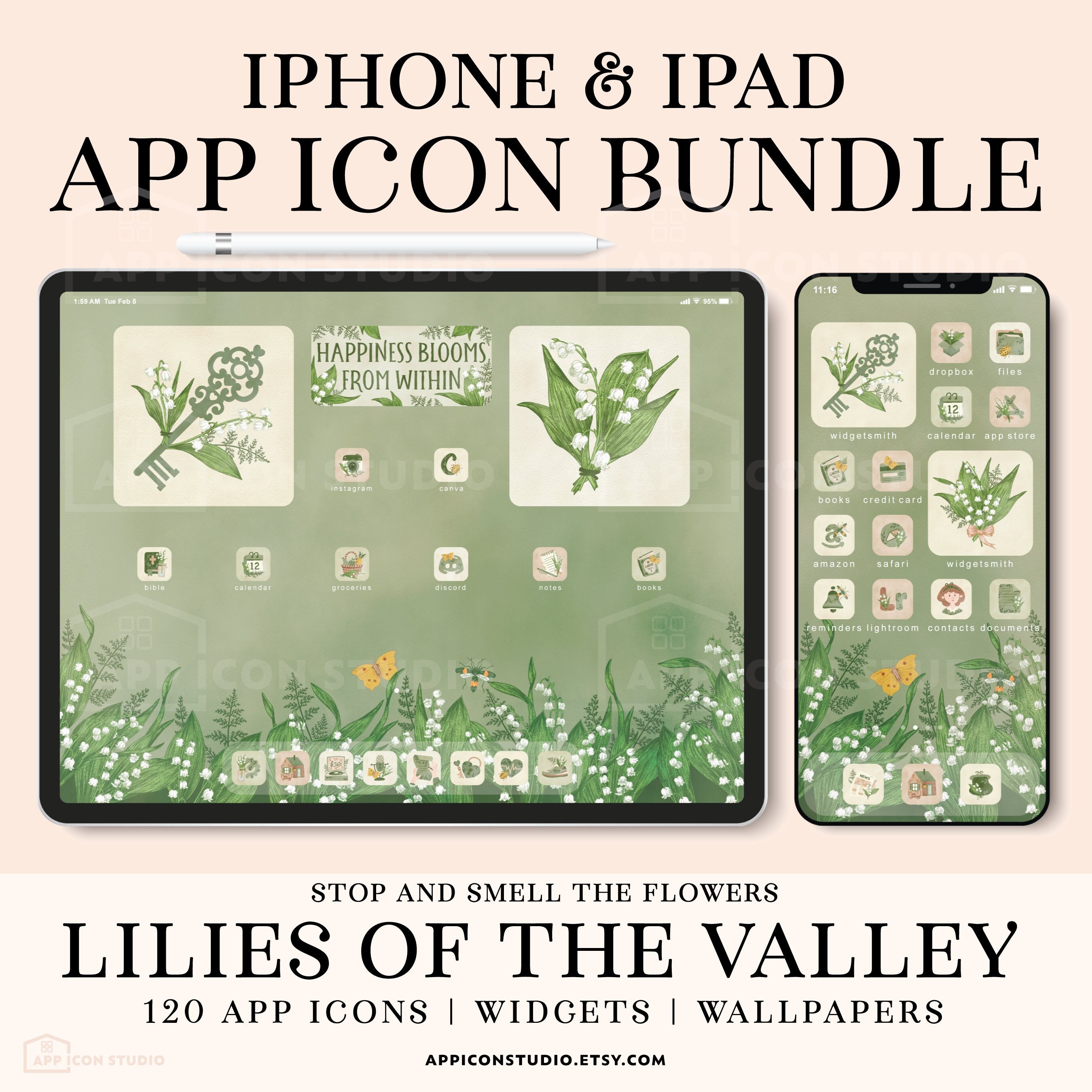 App Icons Flower Highlight Covers Spring Ios Green Aesthetic App Icon  Bundle for iPhone and iPad Widget Icons Watercolour PNG Icons, 230324b -  Etsy, image size:2700x2700