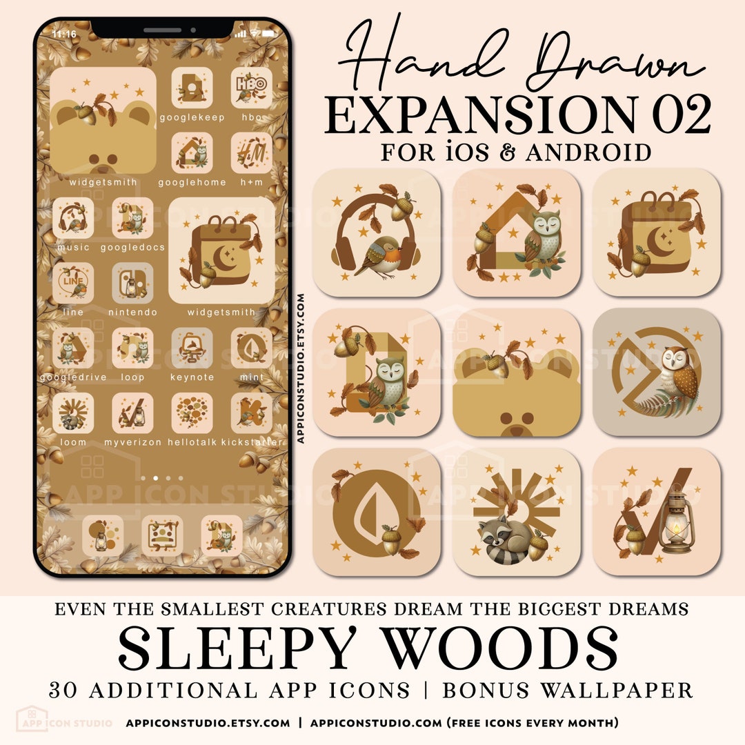 Sleep Ios Icon Sleeping Animals App Icons for iPhone and Android Fall Ios Theme Autumn ...