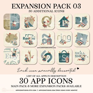 Christmas Wallpaper Phone Custom App Cover Apple iPhone Download App Icons Aesthetic iOS Icon Set Classic Holiday Theme Beige Blue Snow Home Screen Winter Background Mobile Device, by App Icon Studio, by AppIconStudio