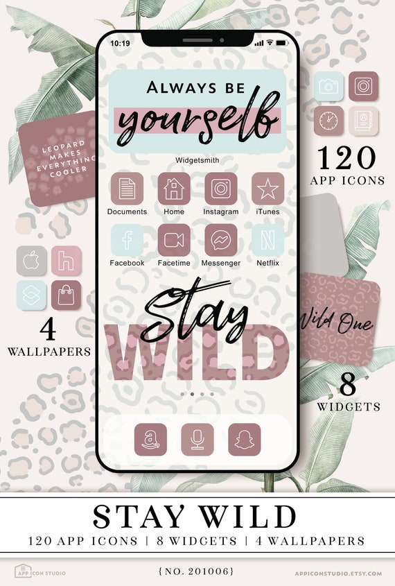 Leopard Ios 14 Icons, Animal Print Aesthetic iPhone Home Screen, Leo Ios 14  Theme, Stay Wild App Icons Pink Blue Purple Icon Pack, 201006 - Etsy