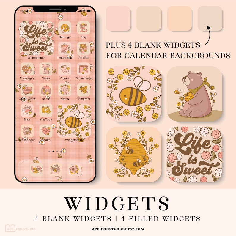 Honey Bees Aesthetic App Icons Ios 14 Icons Iphone Icons Etsy