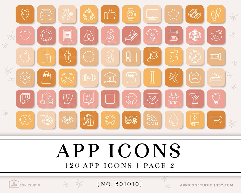 Boho Aesthetic Boho iOS 14 App Icons Brown Boho Home Screen Etsy