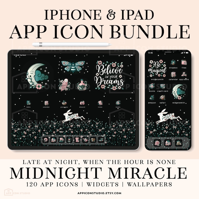 Ios Black App Icon Pack for Iphone, iPad Android Ios 14 Dark Home ...