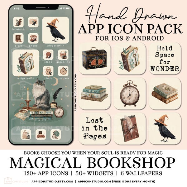 Book Genre Icons iOS App Icon Pack Reading iPhone Theme Cozy Magic Bookshop Wallpaper Bookish Background Apple Android Bookstagram, 250805