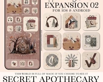 Dark Apothecary App Icon Pack: Pharmacy Theme, Custom iOS Icons (Digital Download), 250902e2
