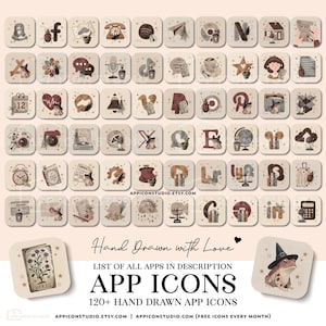 Dark Academia App Icons Neutral Icon Pack iPhone Android Wallpaper Custom iOS Phone Background Widget Herbal Goblincore Fall Icons Autumn App Icon Pack Brown Aesthetic Wallpaper Apothecary Theme Magic Homescreen by App Icon Studio, by AppIconStudio
