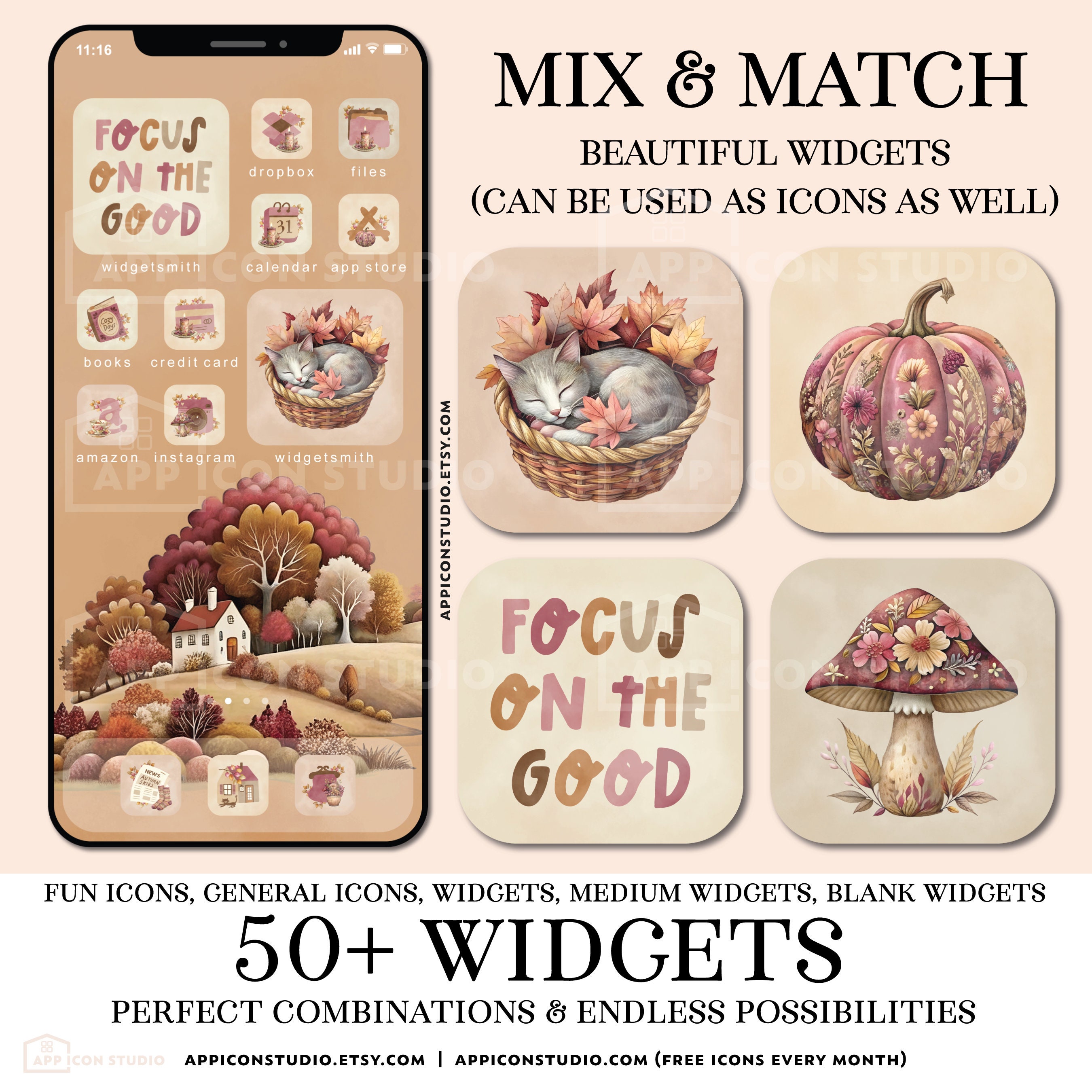 App Icons Fall Farmhouse Cottagecore Icons for Ios 14 iPhone Fall ...