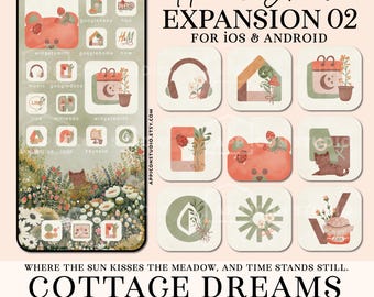 Iconos de la aplicación Cottagecore, tema de acuarela para iOS, fondo de pantalla para Android, descarga digital (Expansión 02), 240206e2
