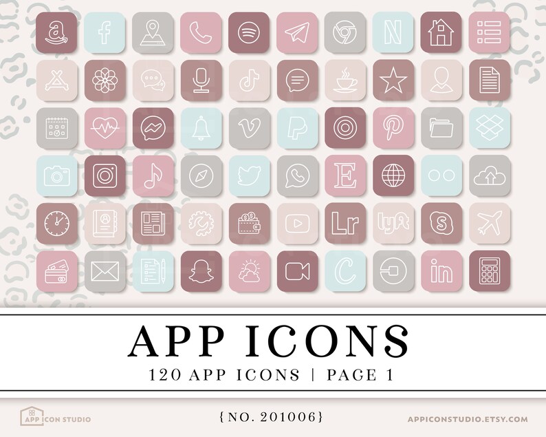 Leopard Aesthetic iPhone iOS 14 App Icons Leopard Print ...