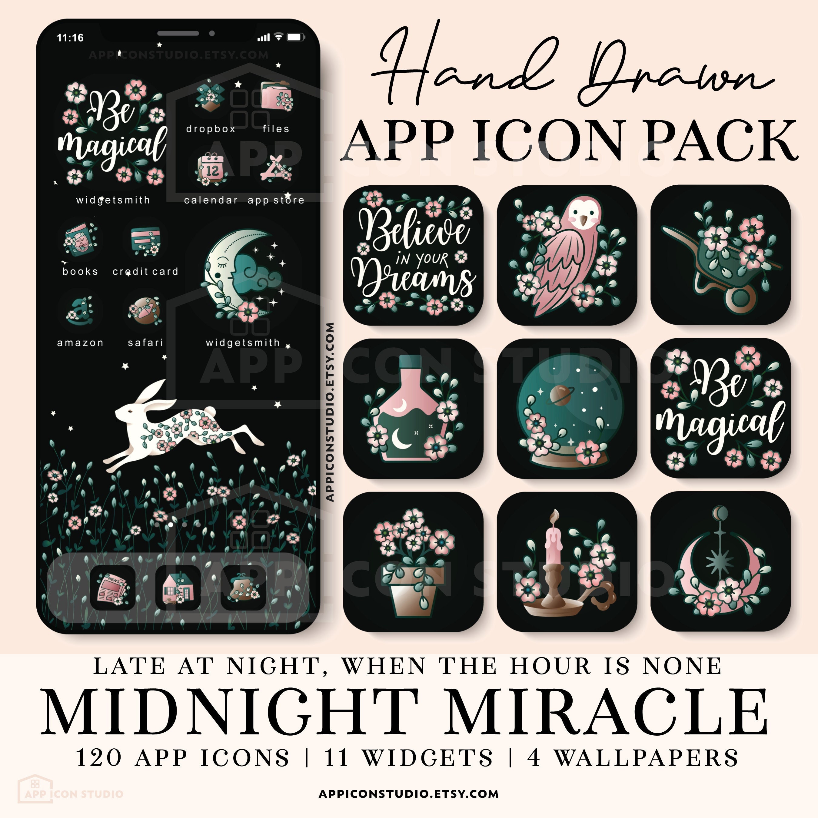 IPhone Icons Black Aesthetic Android Ios 15 Black App Icons, iPhone  Aesthetic App Icons, Pink Ios 14 Icon Pack, Phone Wallpaper, 220208 - Etsy, image size:2700x2701