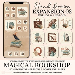 Appikoner Bokgenre Ikonpaket Bokkärna Estetisk iPhone-widget Anpassad hemskärm Digital appikonpaket iOS Android Bokliknande iOS, 250805e3