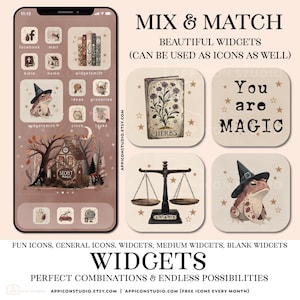 Dark Academia App Icons Neutral Icon Pack iPhone Android Wallpaper Custom iOS Phone Background Widget Herbal Goblincore Fall Icons Autumn App Icon Pack Brown Aesthetic Wallpaper Apothecary Theme Magic Homescreen by App Icon Studio, by AppIconStudio