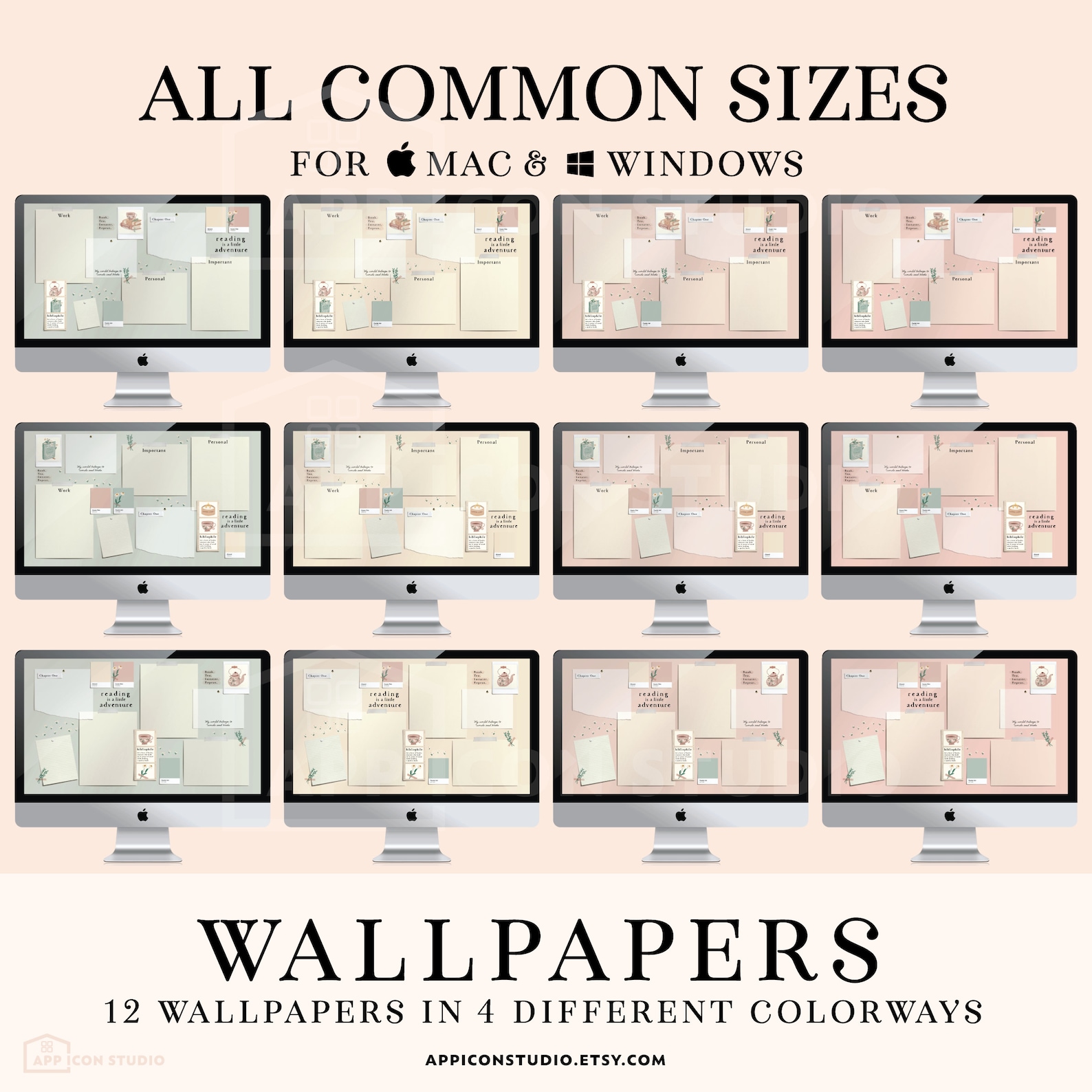 Computer App Icons for Book Lovers Desktop Organizer Wallpaper MacBook ...