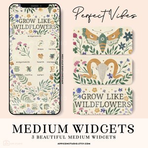 This Watercolor Aesthetic Wildflower App Icon Pack comes with Icons, Widgets and Wallpapers. Use it to customize your Home Screen and to create a whole new look of your device. An easy to understand Installation Guide with Images is included.