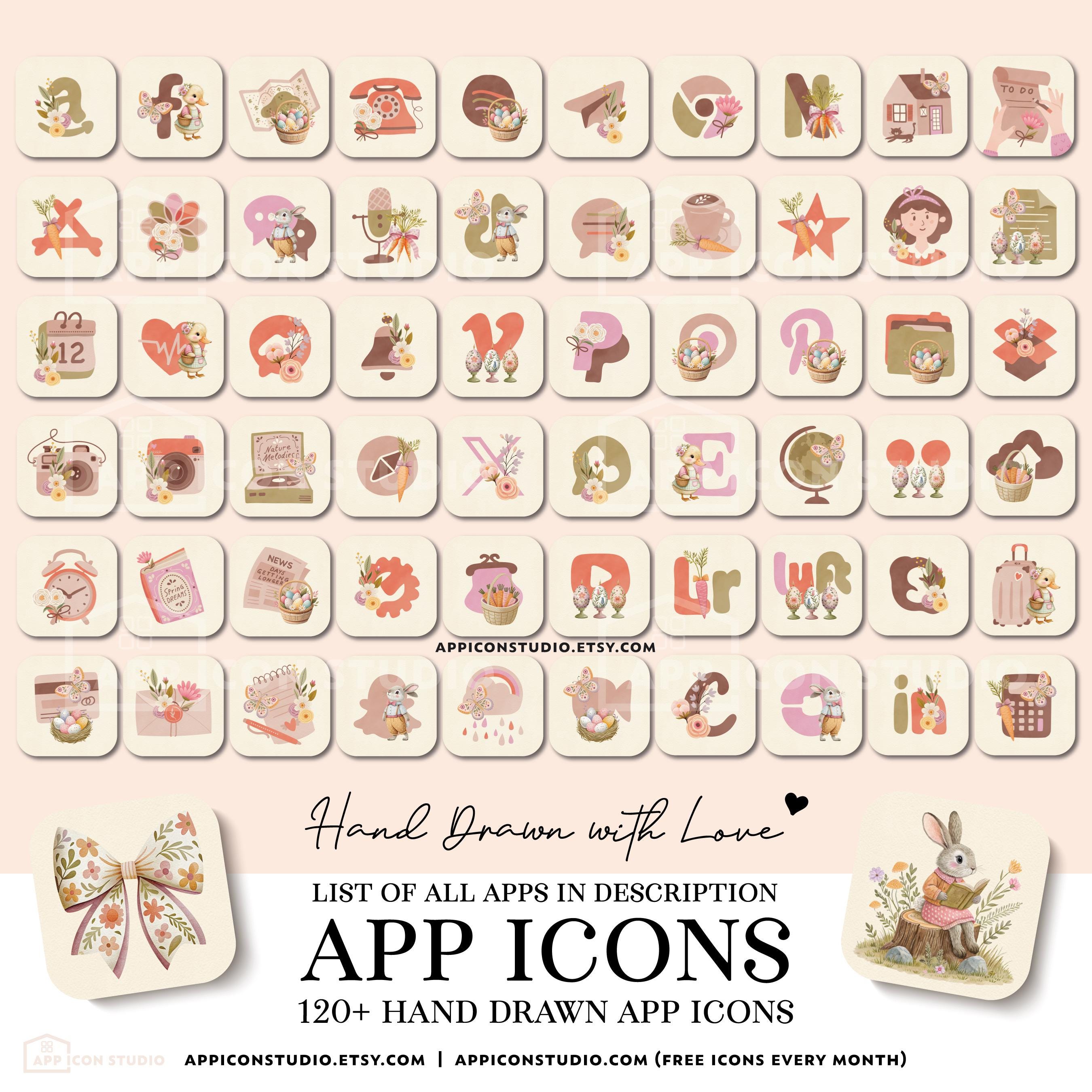 IPhone Icons Spring App Icons Ios Theme Cute Easter Phone Wallpaper ...