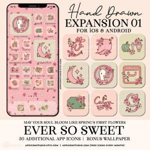 App Icons Light Pink Aesthetic iPhone Theme iOS Icons App Icon Pack Phone Wallpaper iPhone Icon Pack Stylish Background Cute Phone, 250204e1