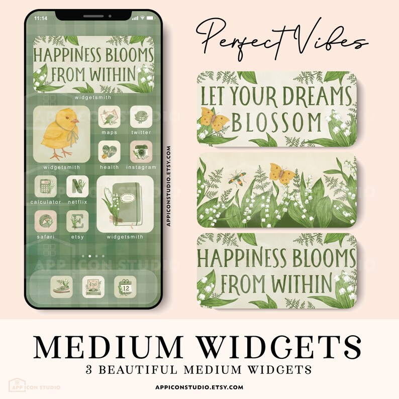 This Green Flowers App Icon Pack comes with Icons, Widgets and Wallpapers. Use it to customize your Home Screen and to create a whole new look of your device. An easy to understand Installation Guide with Images is included.
