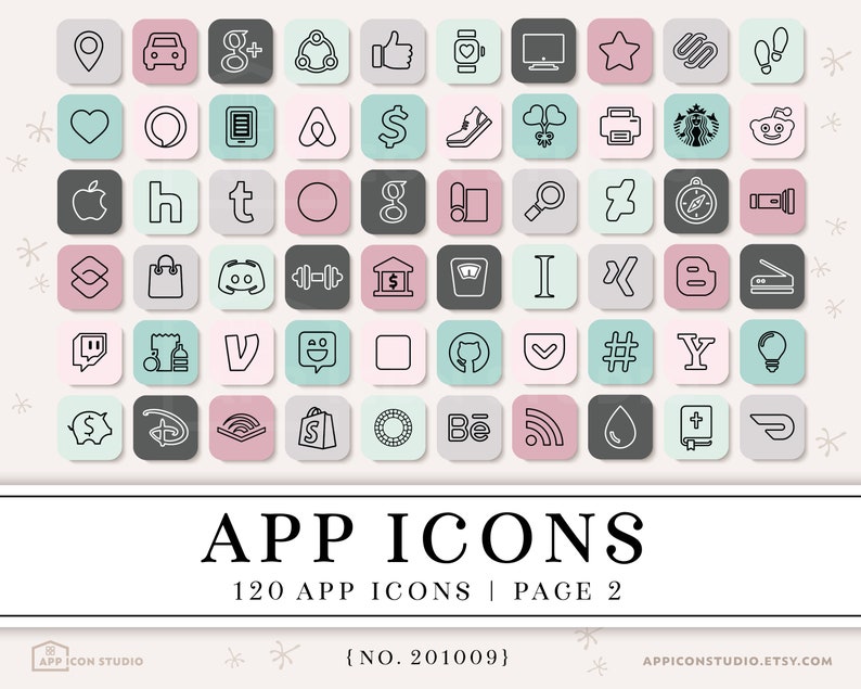 Cute Boho App Icons Boho Aesthetic iOS 14 App Icons Boho Etsy